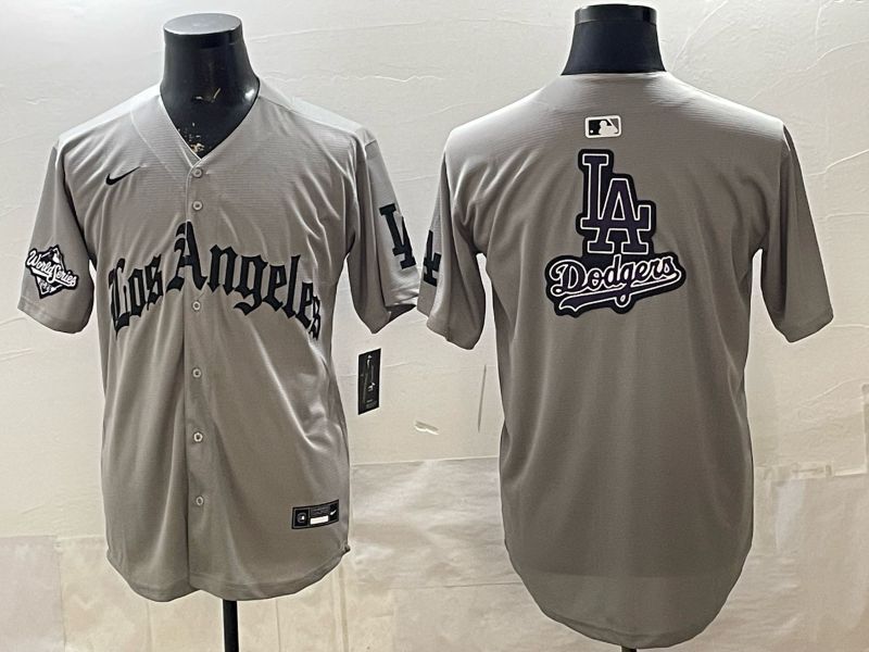 Men 2026 Los Angeles Dodgers Blank Grey Five generations Nike MLB Jersey style 0010